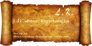 Löwbeer Konstancia névjegykártya
